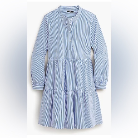 J. Crew Factory Dresses & Skirts - J. Crew Factory tiered shirt dress in banker blue stripe